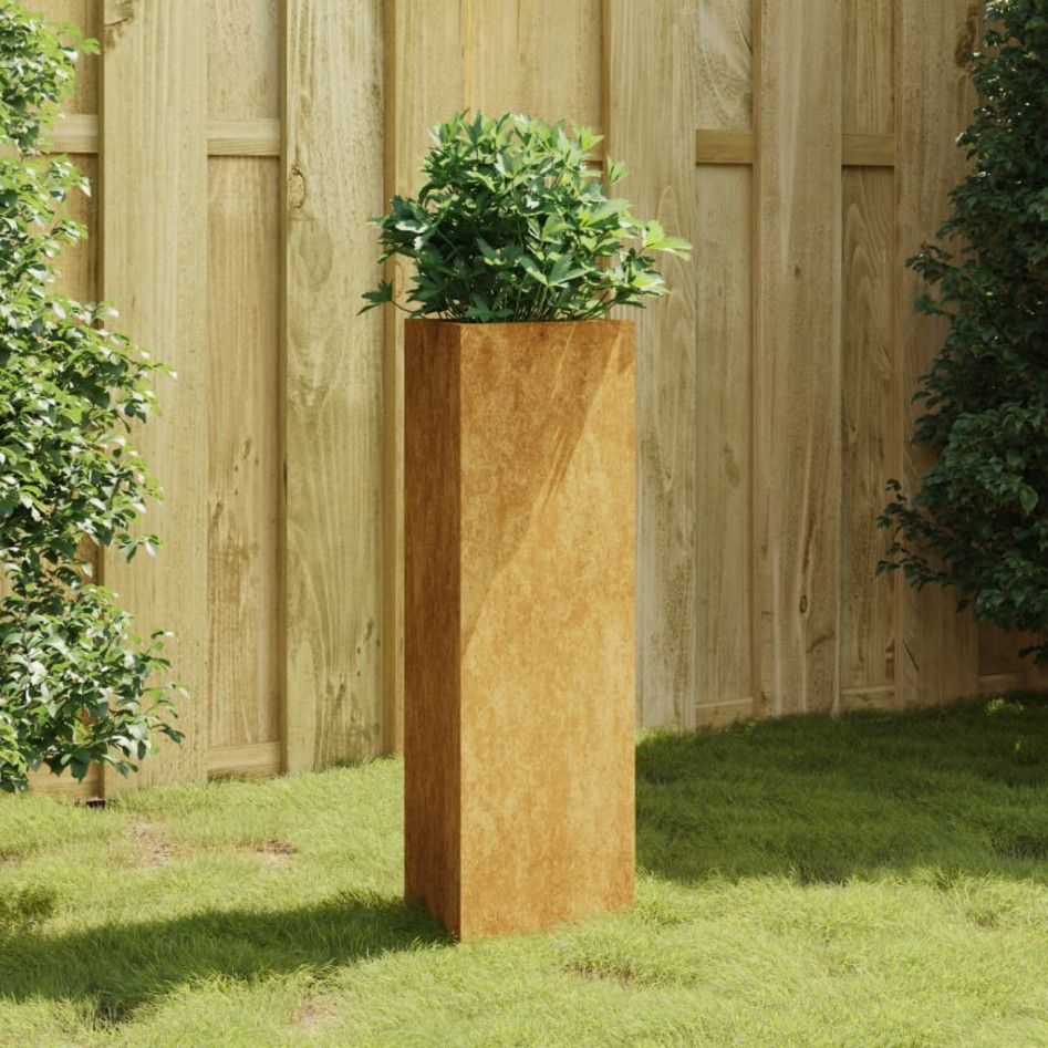 Jardinera de acero corten 30x26x75