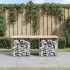 Banco de jardín diseño gaviones madera maciza pino 103x44x42