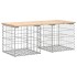 Banco de jardín diseño gaviones madera maciza pino 103x44x42