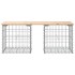 Banco de jardín diseño gaviones madera maciza pino 103x44x42