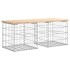 Banco de jardín diseño gaviones madera maciza pino 103x44x42