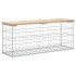 Banco jardín diseño gaviones madera maciza pino 103x31,5x42