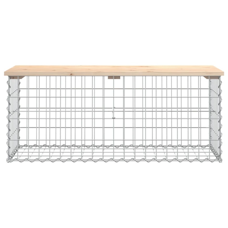 Banco de jardín diseño gaviones madera maciza pino 103x44x42