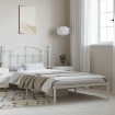 Estructura cama sin colchón con cabecero metal blanco 100x200cm