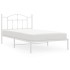 Estructura cama sin colchón con cabecero metal blanco
