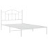 Estructura cama sin colchón con cabecero metal blanco