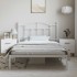 Estructura cama sin colchón con cabecero metal blanco