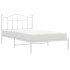 Estructura cama sin colchón con cabecero metal blanco