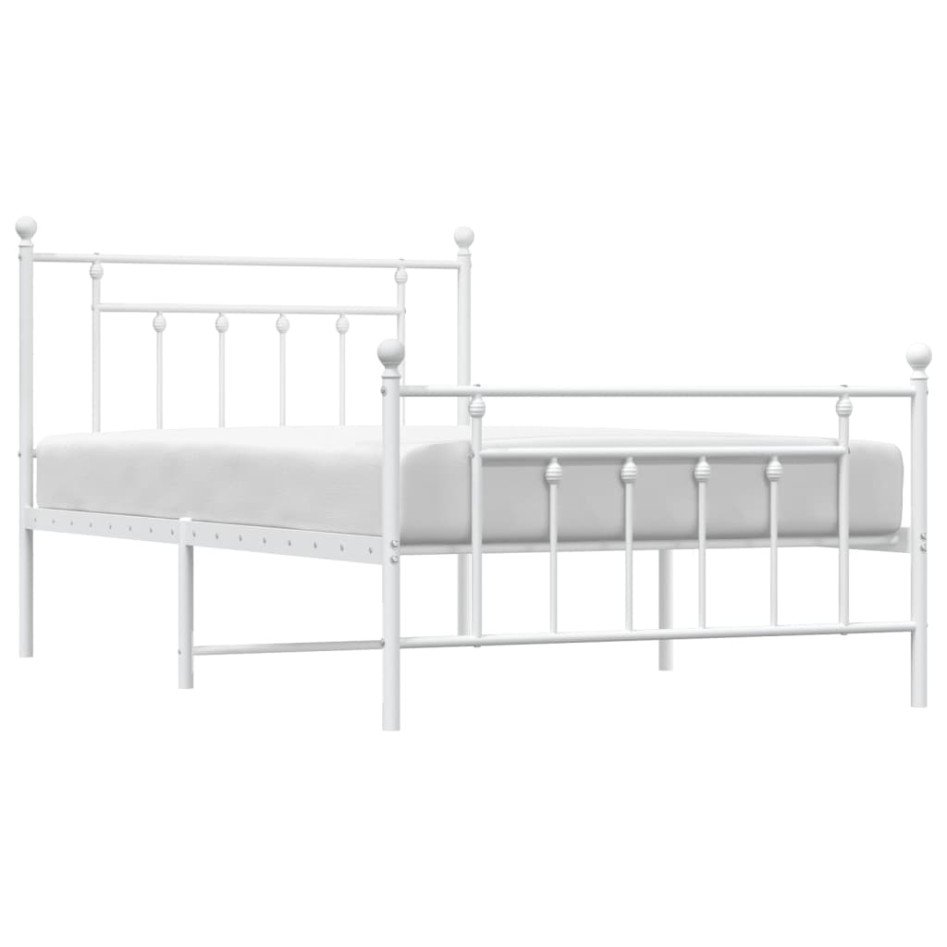 Estructura cama sin colchón con estribo metal blanco 100x200