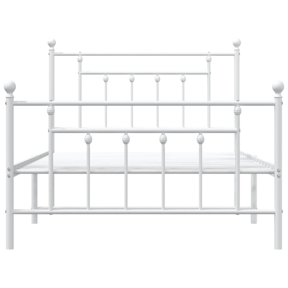Estructura cama sin colchón con estribo metal blanco 100x200