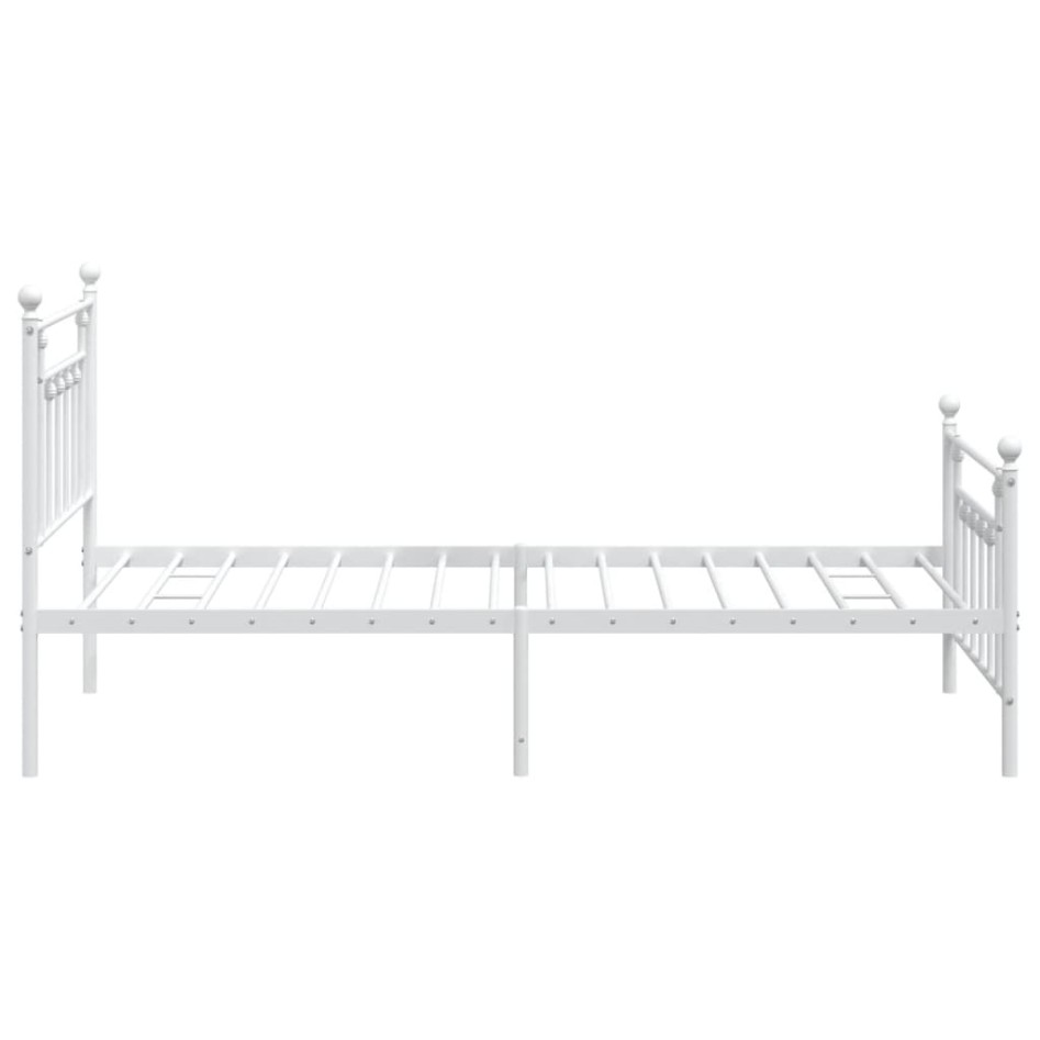 Estructura cama sin colchón con estribo metal blanco 100x200