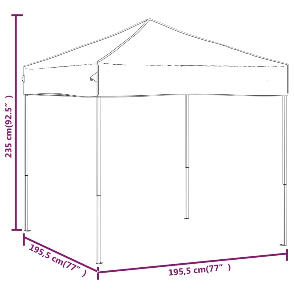 Carpa para fiestas plegable negro 2x2