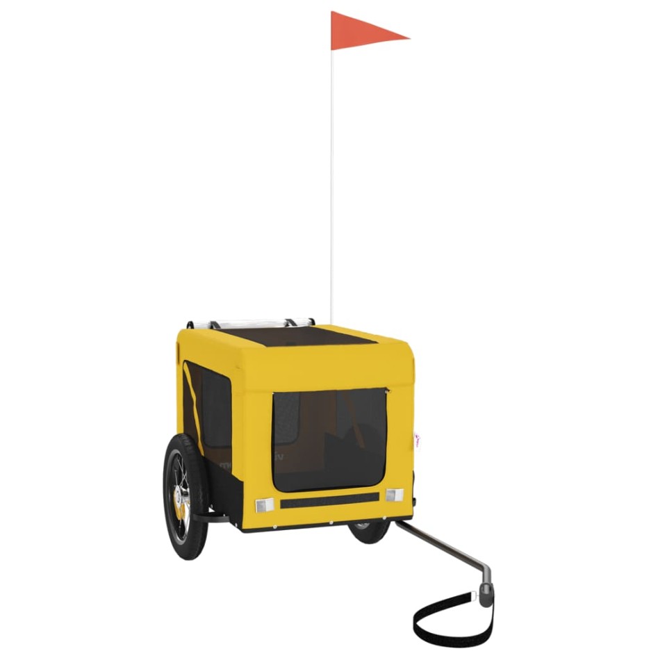 Remolque bicicleta mascotas hierro tela Oxford amarillo