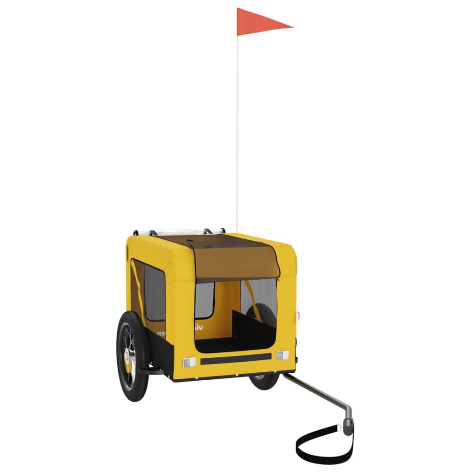 Remolque bicicleta mascotas hierro tela Oxford amarillo