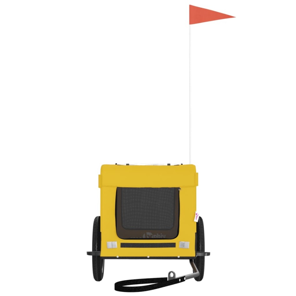 Remolque bicicleta mascotas hierro tela Oxford amarillo