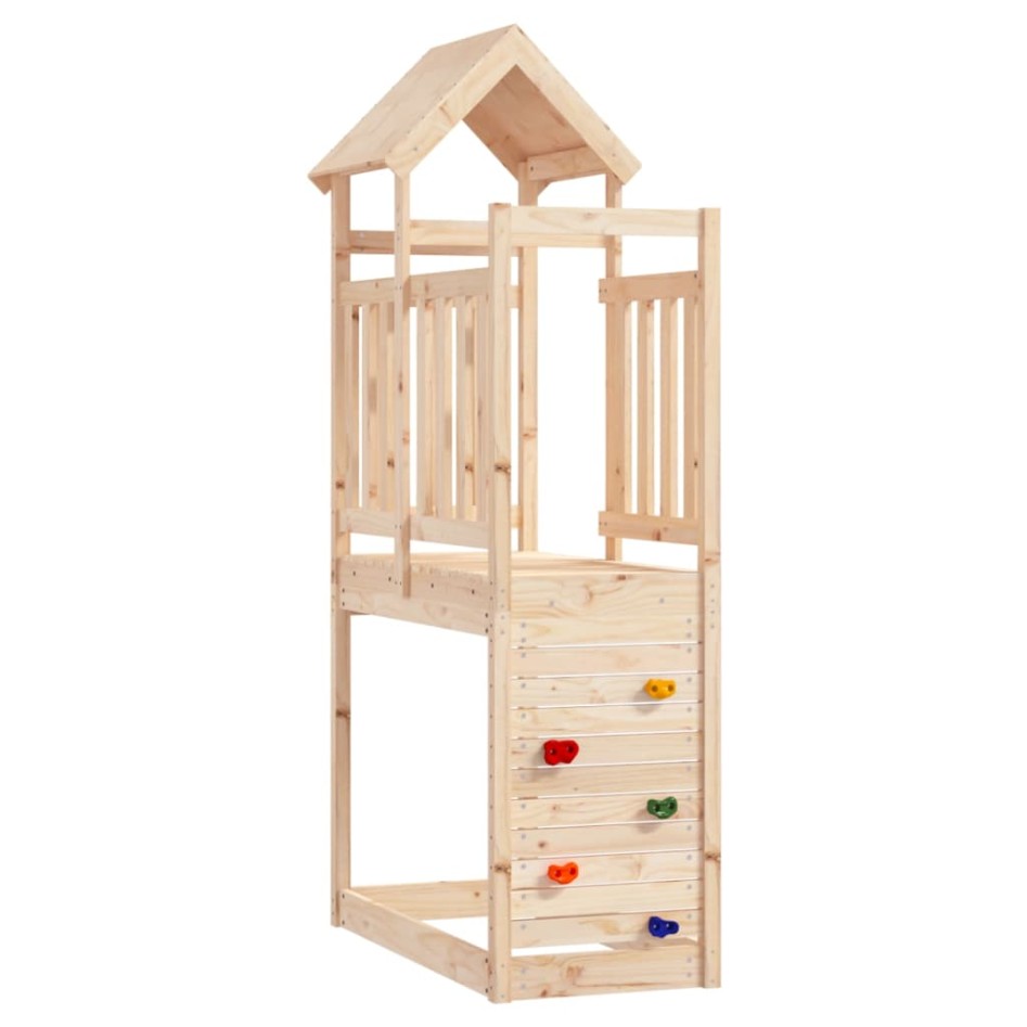 Casita infantil con pared escalada madera pino 53x110,5x214