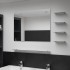 Espejo de pared con 5 estantes plateado 80x60