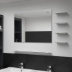 Espejo de pared con 5 estantes plateado 80x60 cm