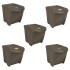 Cubos de basura apilables 3 uds polipropileno gris 75
