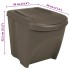 Cubos de basura apilables 3 uds polipropileno gris 75