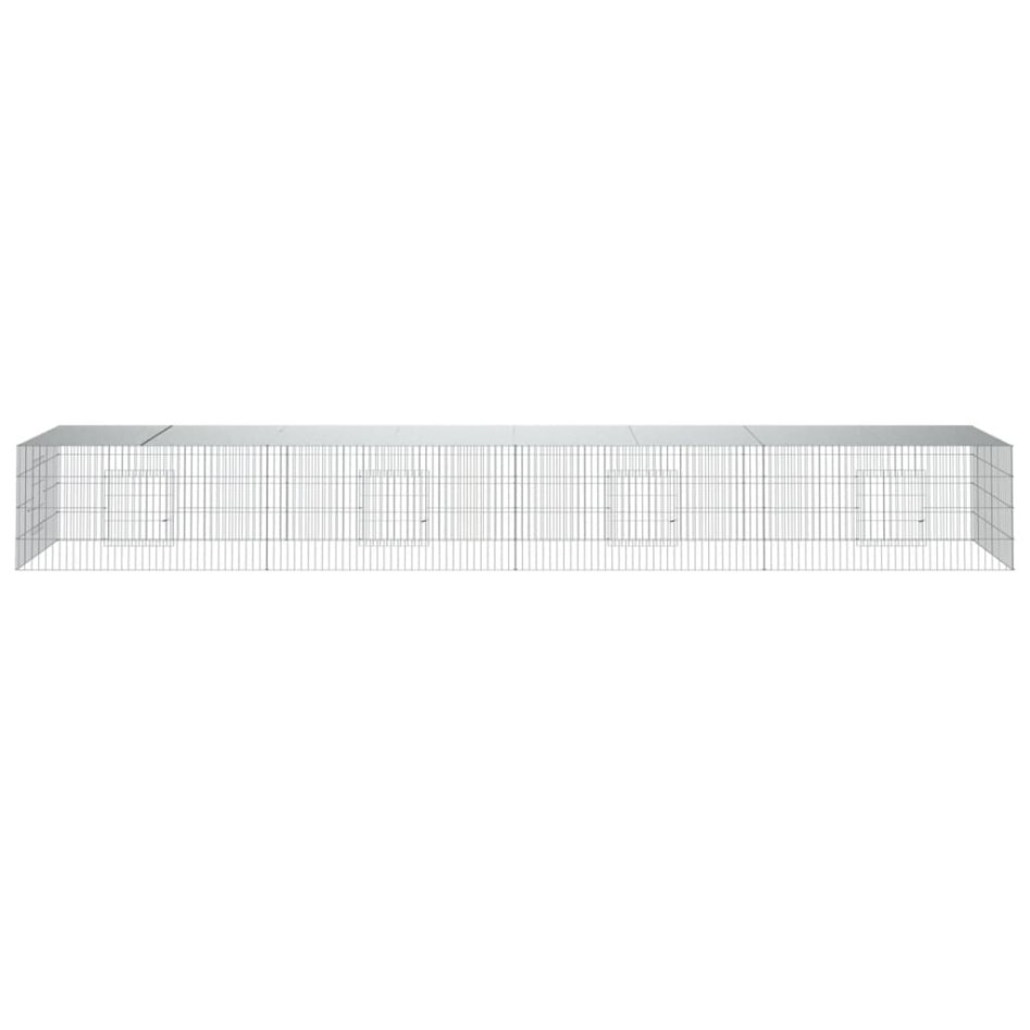 Jaula para conejos 4 paneles hierro galvanizado 433x109x54