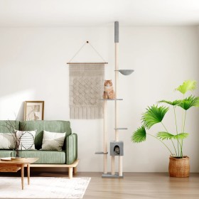 Árbol rascador gatos suelo a techo gris claro 258,5-284,5
