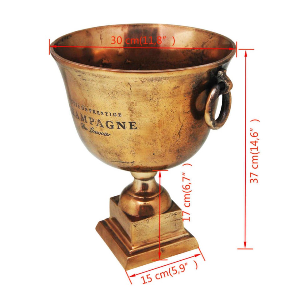 Enfriador de champán copa trofeo marrón