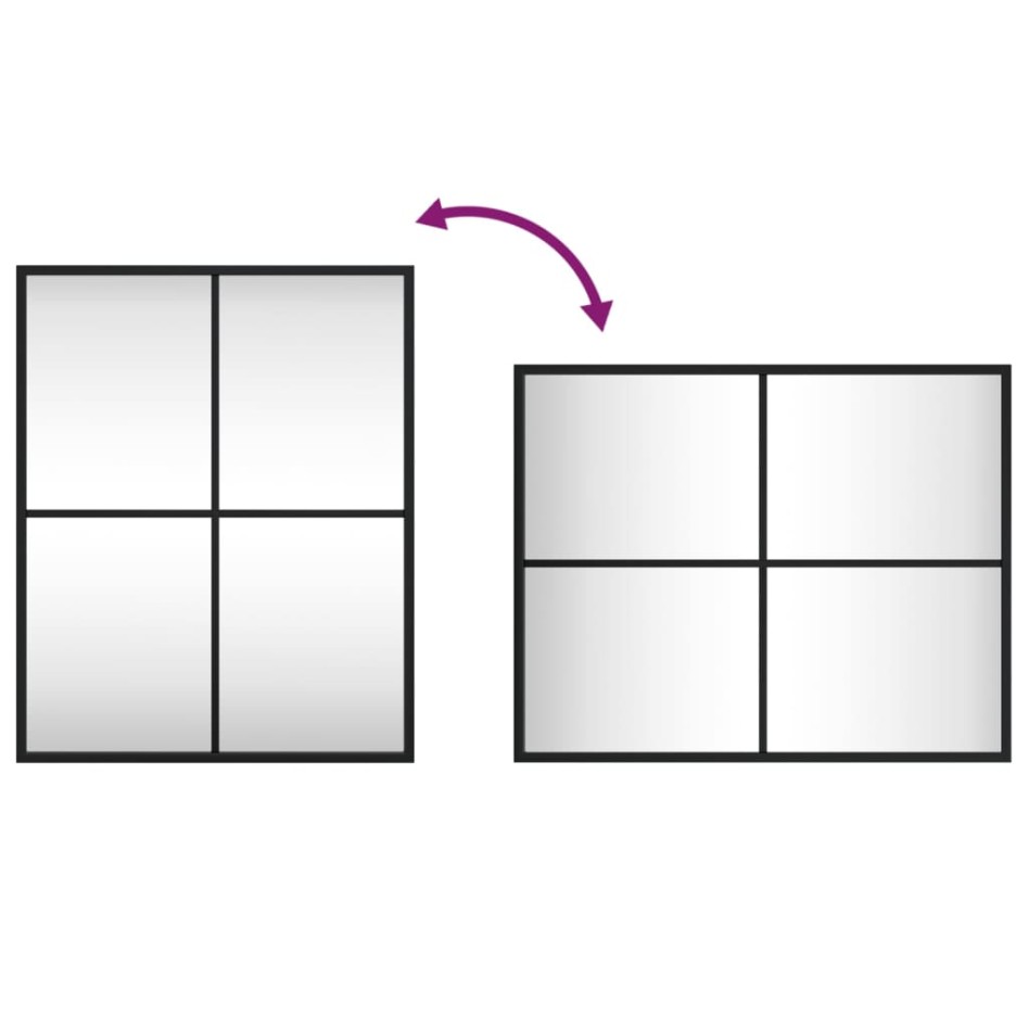 Espejo de pared rectangular de hierro negro 40x50