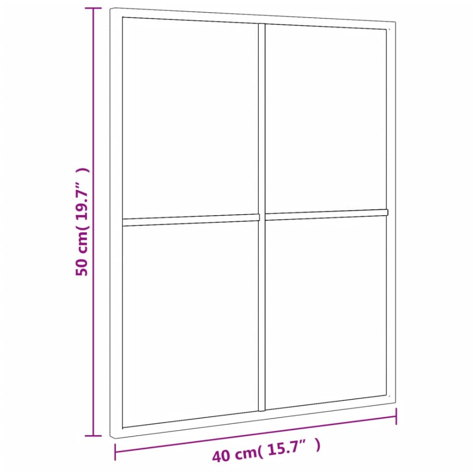 Espejo de pared rectangular de hierro negro 40x50