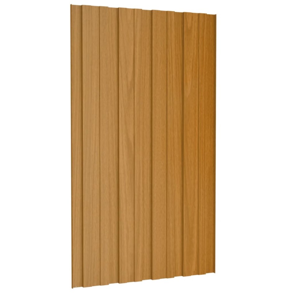 Panel de tejado acero galvanizado color madera 12 uds 80x45