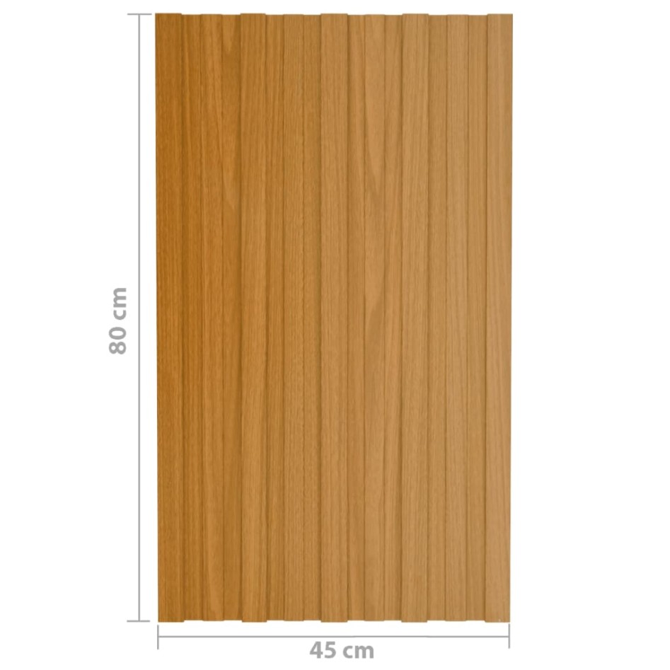Panel de tejado acero galvanizado color madera 12 uds 80x45