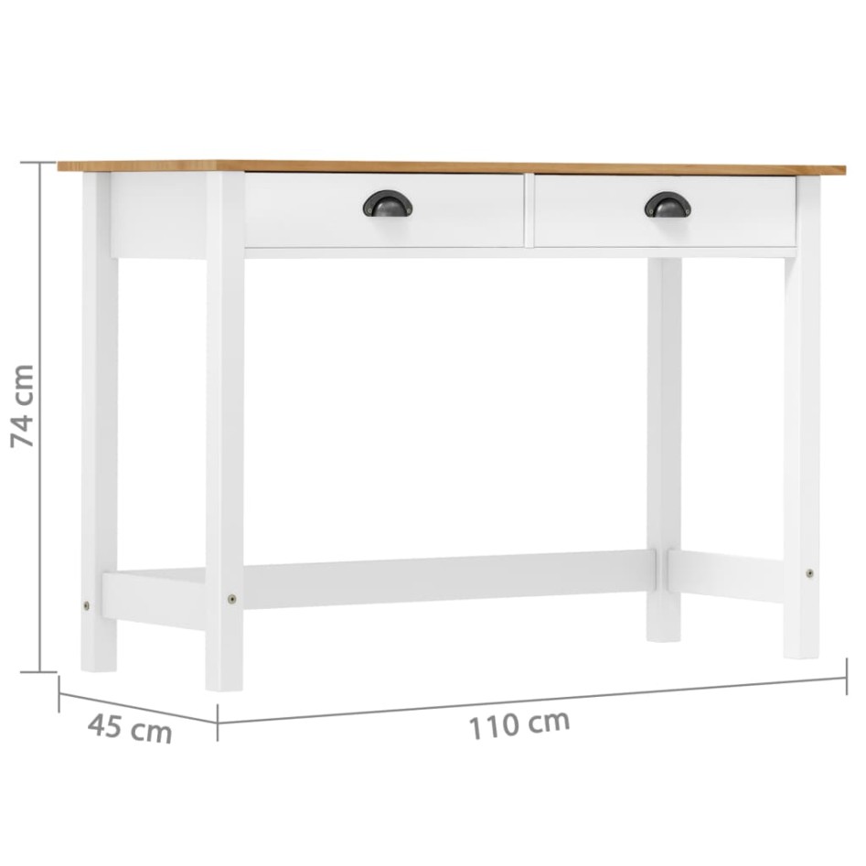 Mesa consola Hill con 2 cajones madera pino 110x45x74
