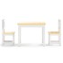 Mesa y silla infantil 3 pzas MDF blanco y
