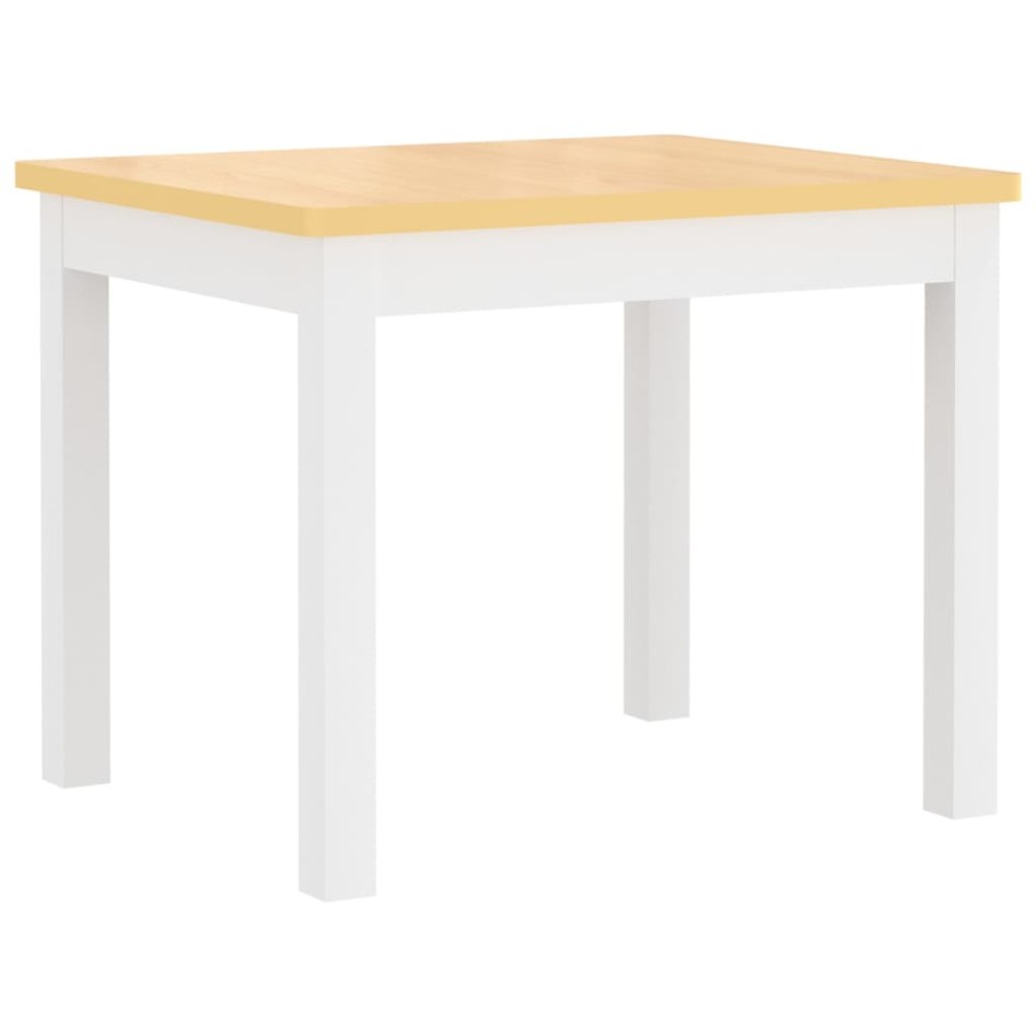 Mesa y silla infantil 3 pzas MDF blanco y