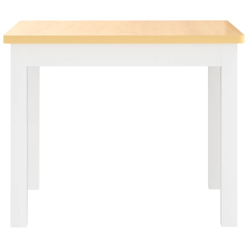 Mesa y silla infantil 3 pzas MDF blanco y