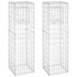Cestas postes de gaviones 2 unidades hierro 40x40x140