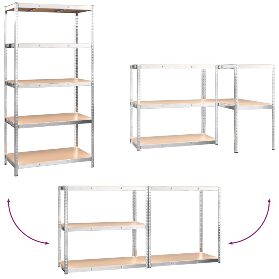 Estantería almacenaje 5 niveles contrachapada y acero