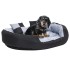 Cojín para perro reversible y lavable gris y negro 110x80x23