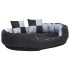 Cojín para perro reversible y lavable gris y negro 110x80x23