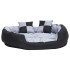 Cojín para perro reversible y lavable gris y negro 110x80x23