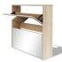 Mueble zapatero 2 compartimentos espejo color roble