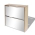 Mueble zapatero 2 compartimentos espejo color roble