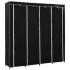 Armario con 4 compartimentos negro 175x45x170