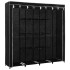 Armario con 4 compartimentos negro 175x45x170