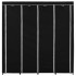 Armario con 4 compartimentos negro 175x45x170