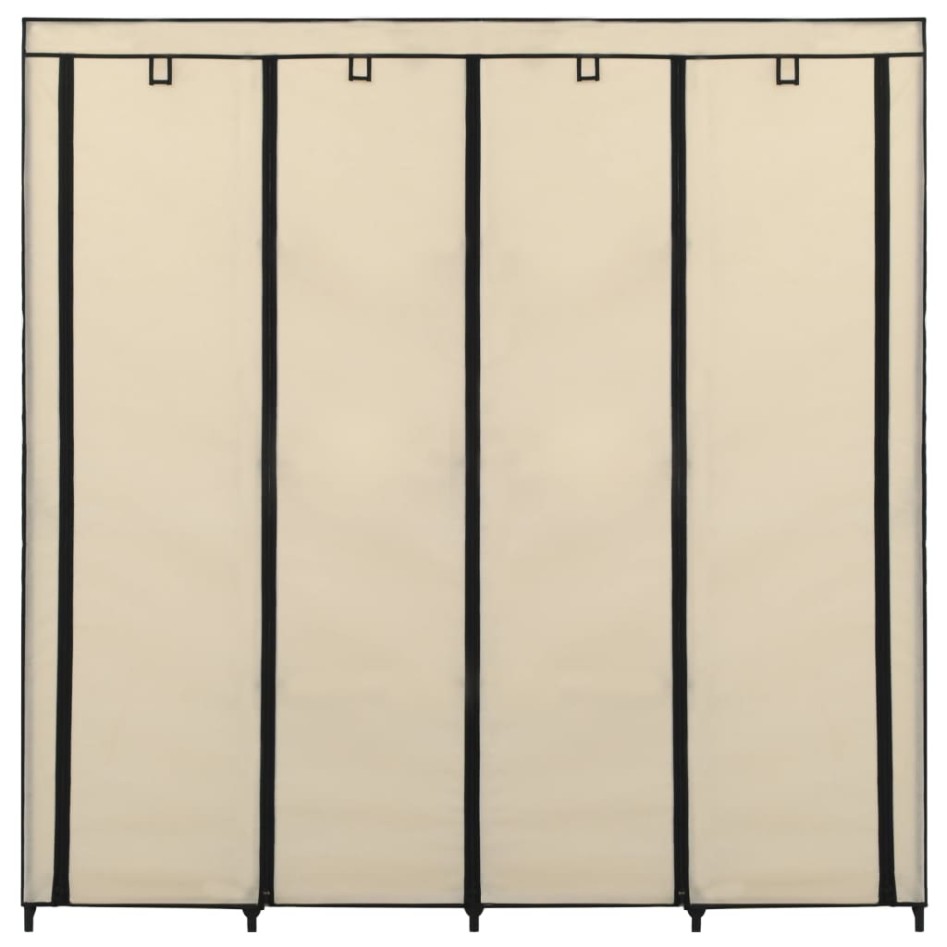 Armario con 4 compartimentos color crema 175x45x170