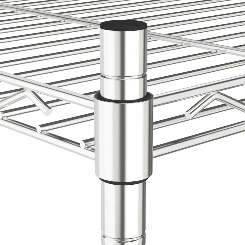 Estantería de 3 niveles con ruedas cromado 60x35x81 cm 150