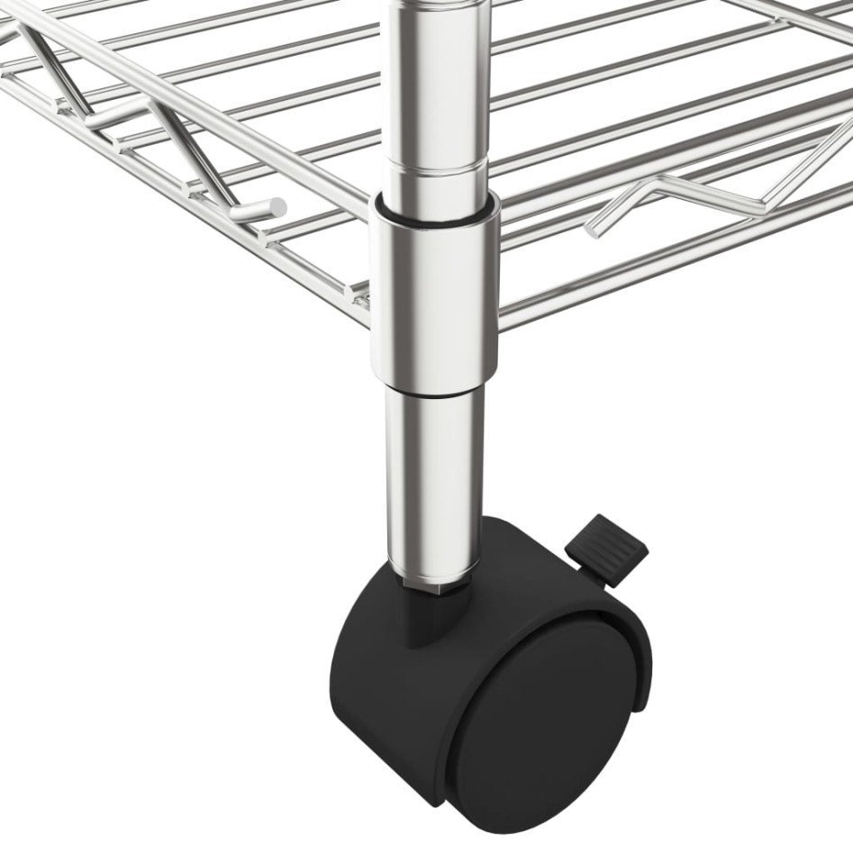 Estantería de 3 niveles con ruedas cromado 60x35x81 cm 150