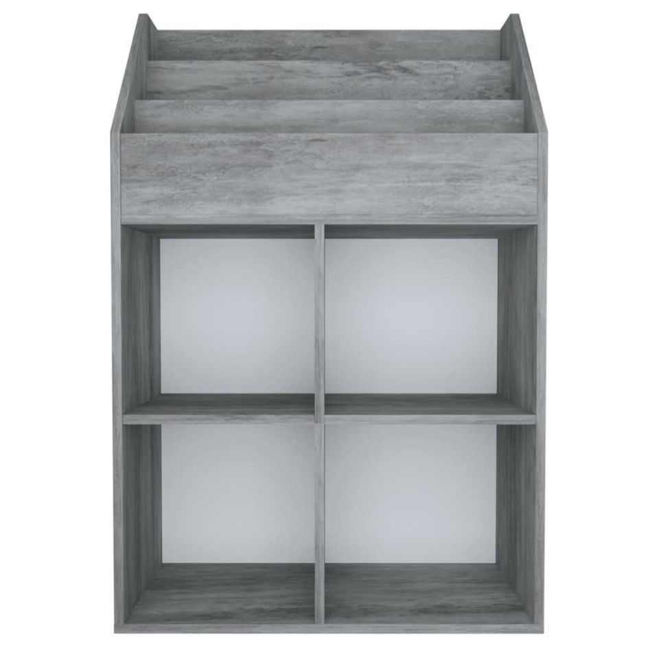 Revistero de niños madera de ingeniería hormigón 71x30x114