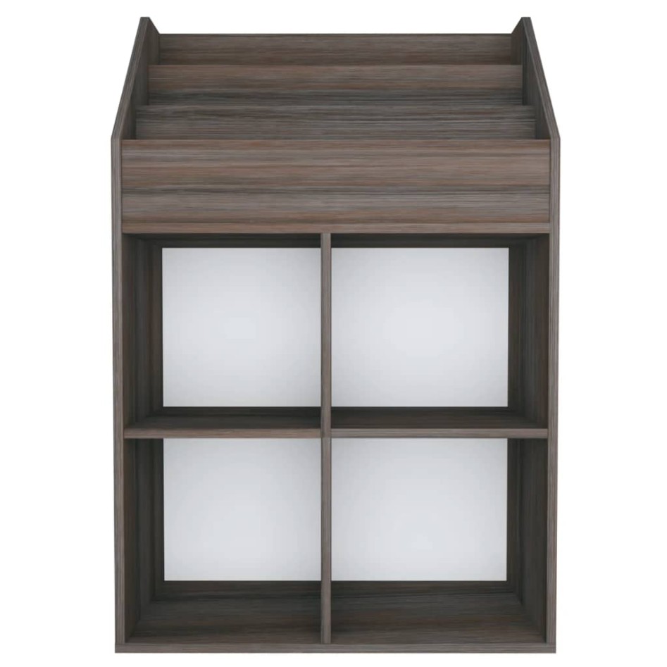 Revistero de niños madera ingeniería gris y Sonoma 71x30x114